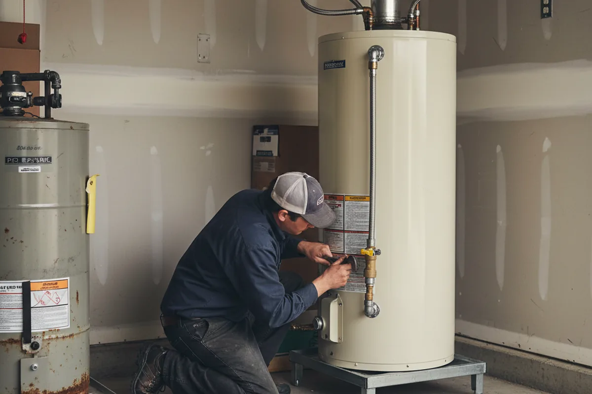 Water heater and shutoff valve replacement in Westerville