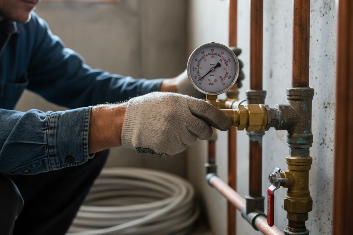 Pressure testing a repaired line during Water Line Repair in Westerville